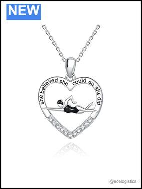 Sterling Silver Swimmer Necklace Inspirational Pendant Gift for Swimmers